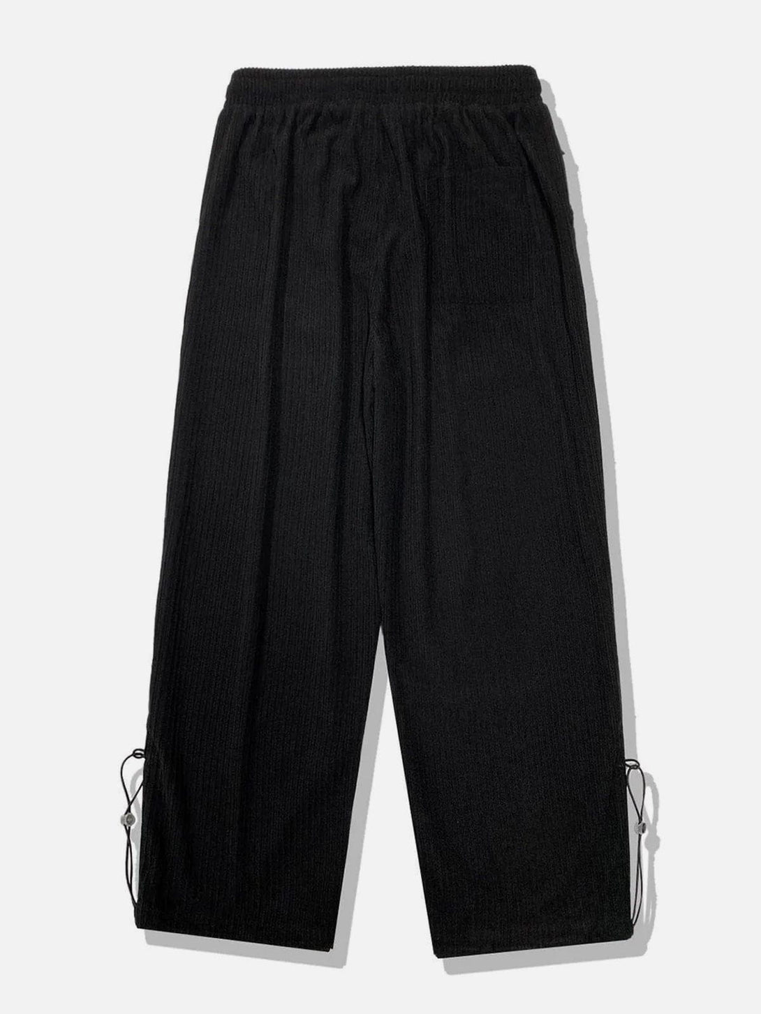 Lacezy - Letter Label Elastic Corduroy Casual Pants- Streetwear Fashion - lacezy.com