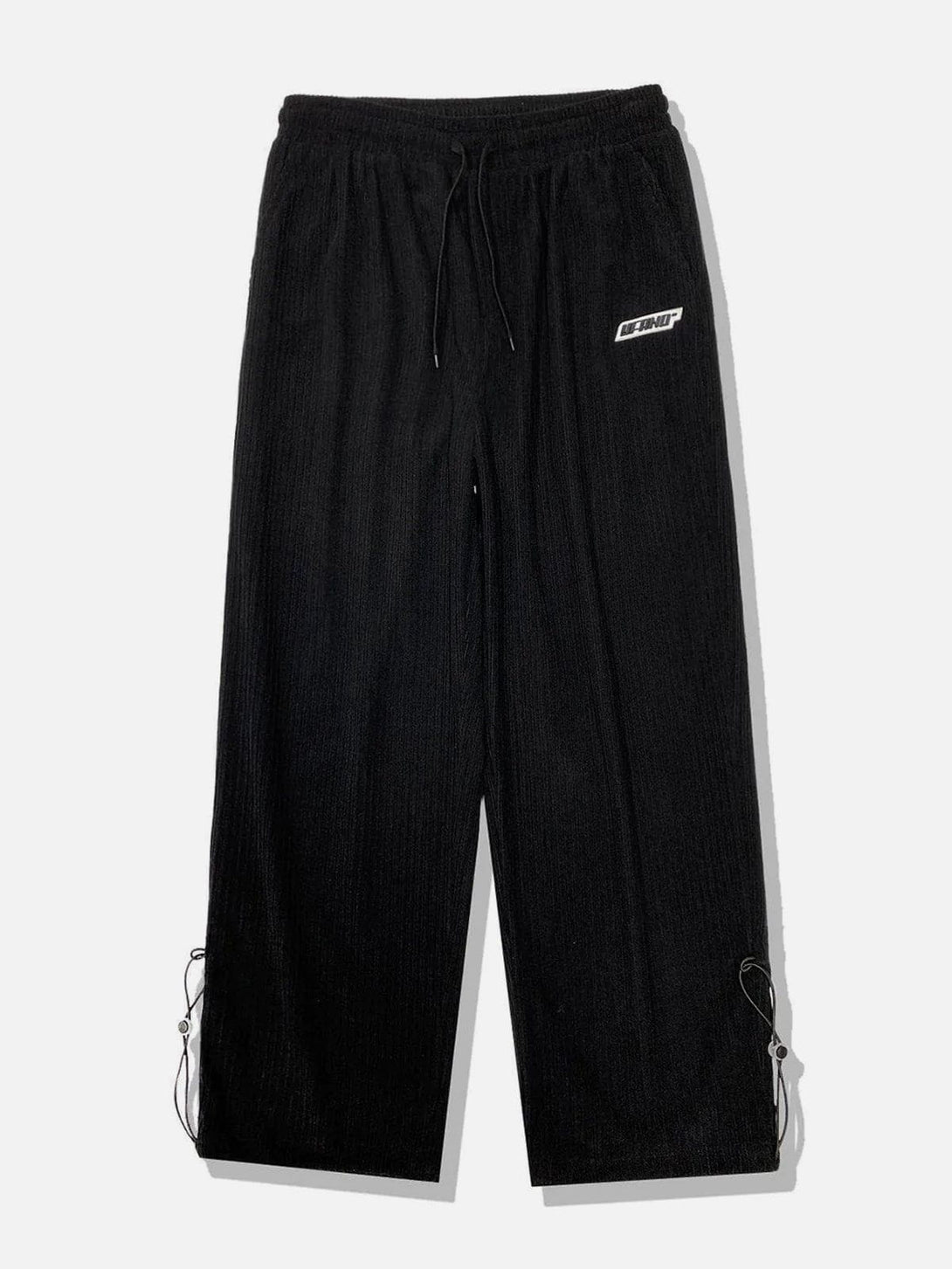 Lacezy - Letter Label Elastic Corduroy Casual Pants- Streetwear Fashion - lacezy.com