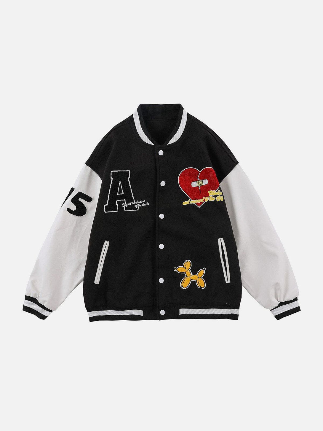 Lacezy - Letter Love Flocking Varsity Jacket- Streetwear Fashion - lacezy.com