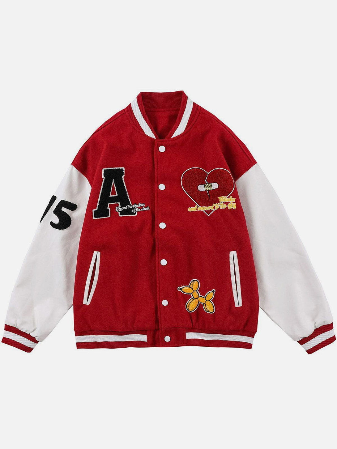 Lacezy - Letter Love Flocking Varsity Jacket- Streetwear Fashion - lacezy.com