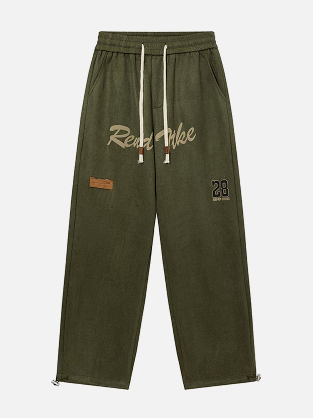 Lacezy - Letter Print Drawstring Pants- Streetwear Fashion - lacezy.com