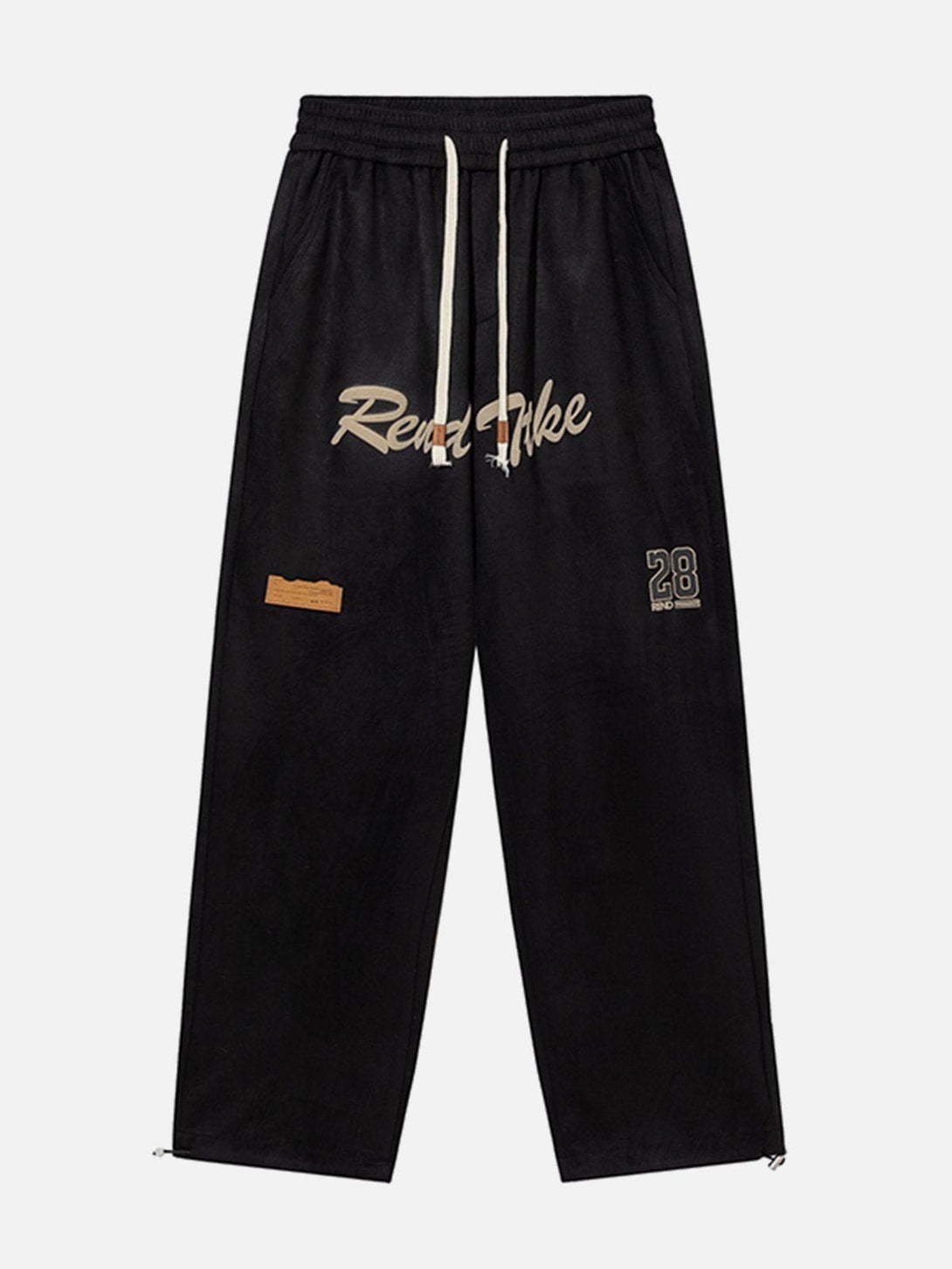 Lacezy - Letter Print Drawstring Pants- Streetwear Fashion - lacezy.com