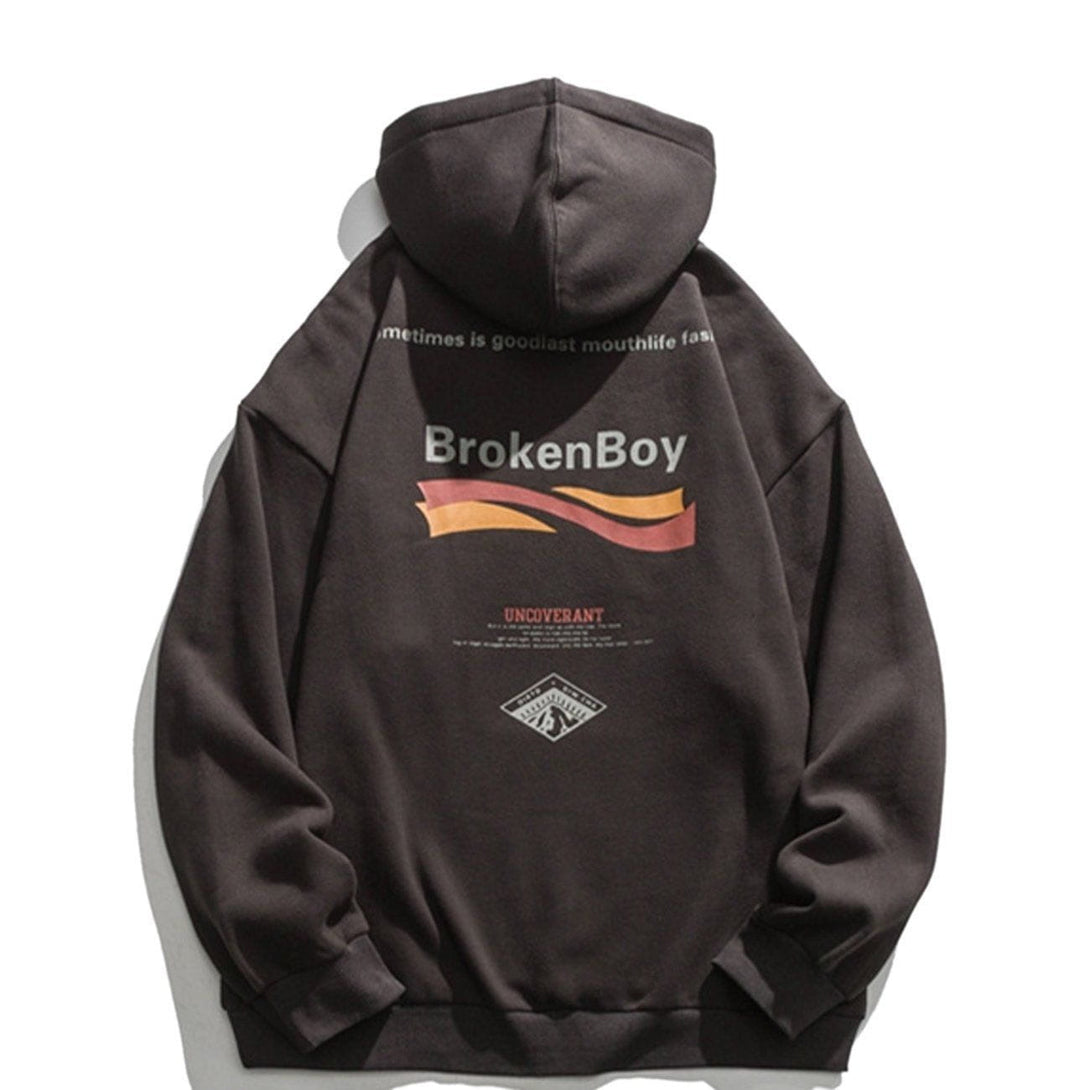 Lacezy - Letter Print Hoodie- Streetwear Fashion - lacezy.com