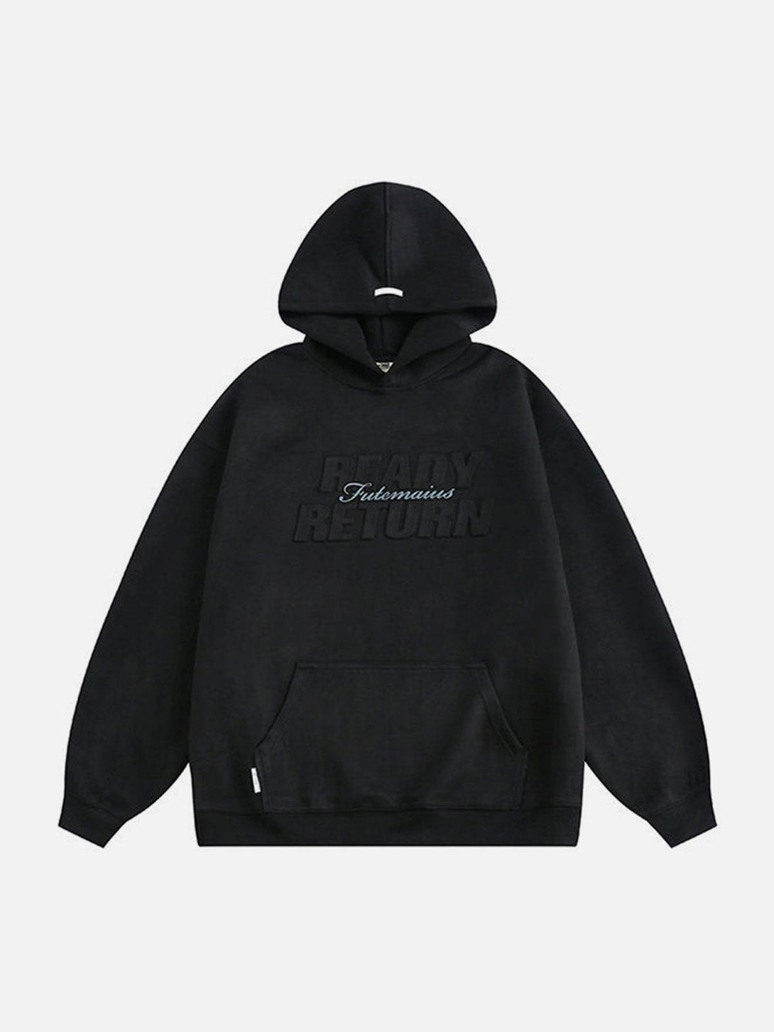 Lacezy - Letter Print Solid Hoodie- Streetwear Fashion - lacezy.com