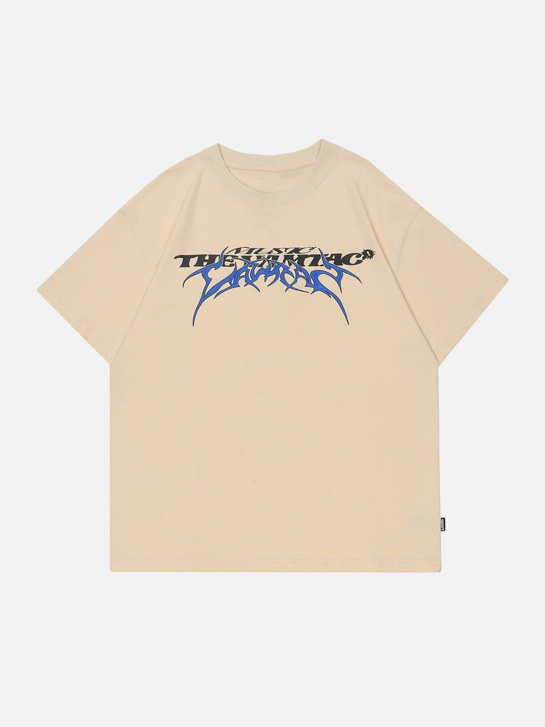 Lacezy - Letter Print Solid Tee- Streetwear Fashion - lacezy.com