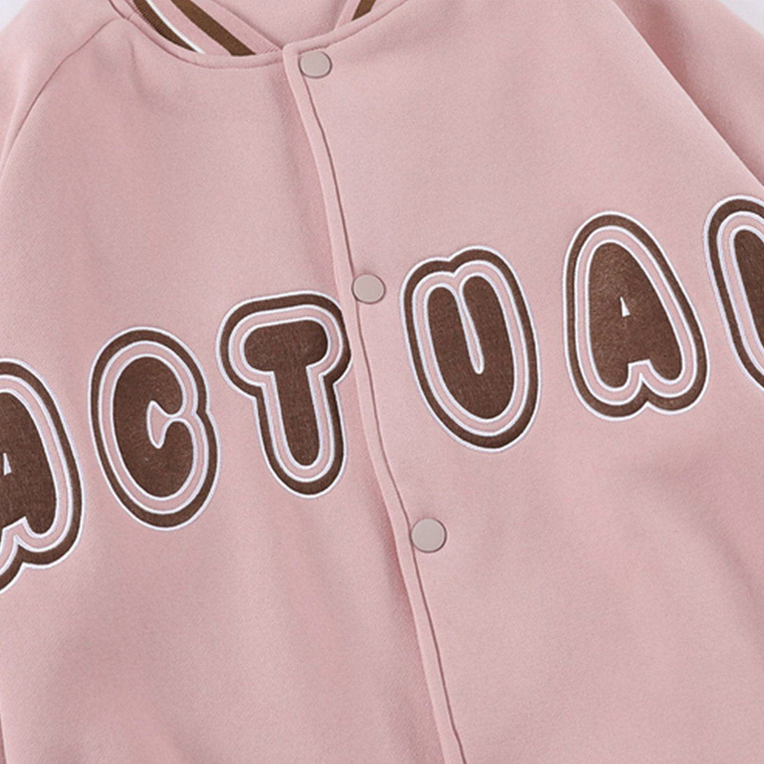 Lacezy - Letter Print Stitching Jacket- Streetwear Fashion - lacezy.com