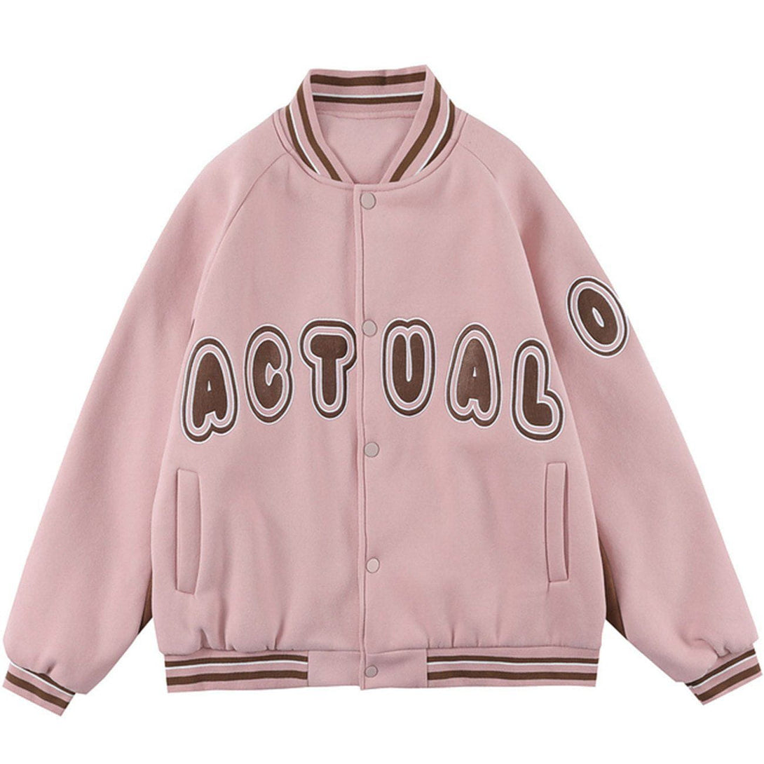 Lacezy - Letter Print Stitching Jacket- Streetwear Fashion - lacezy.com