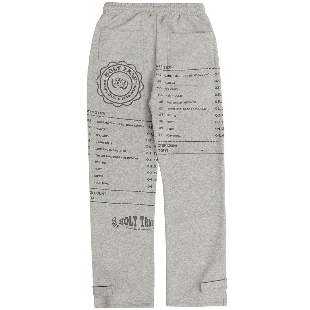 Lacezy - Letter Print Sweatpants- Streetwear Fashion - lacezy.com