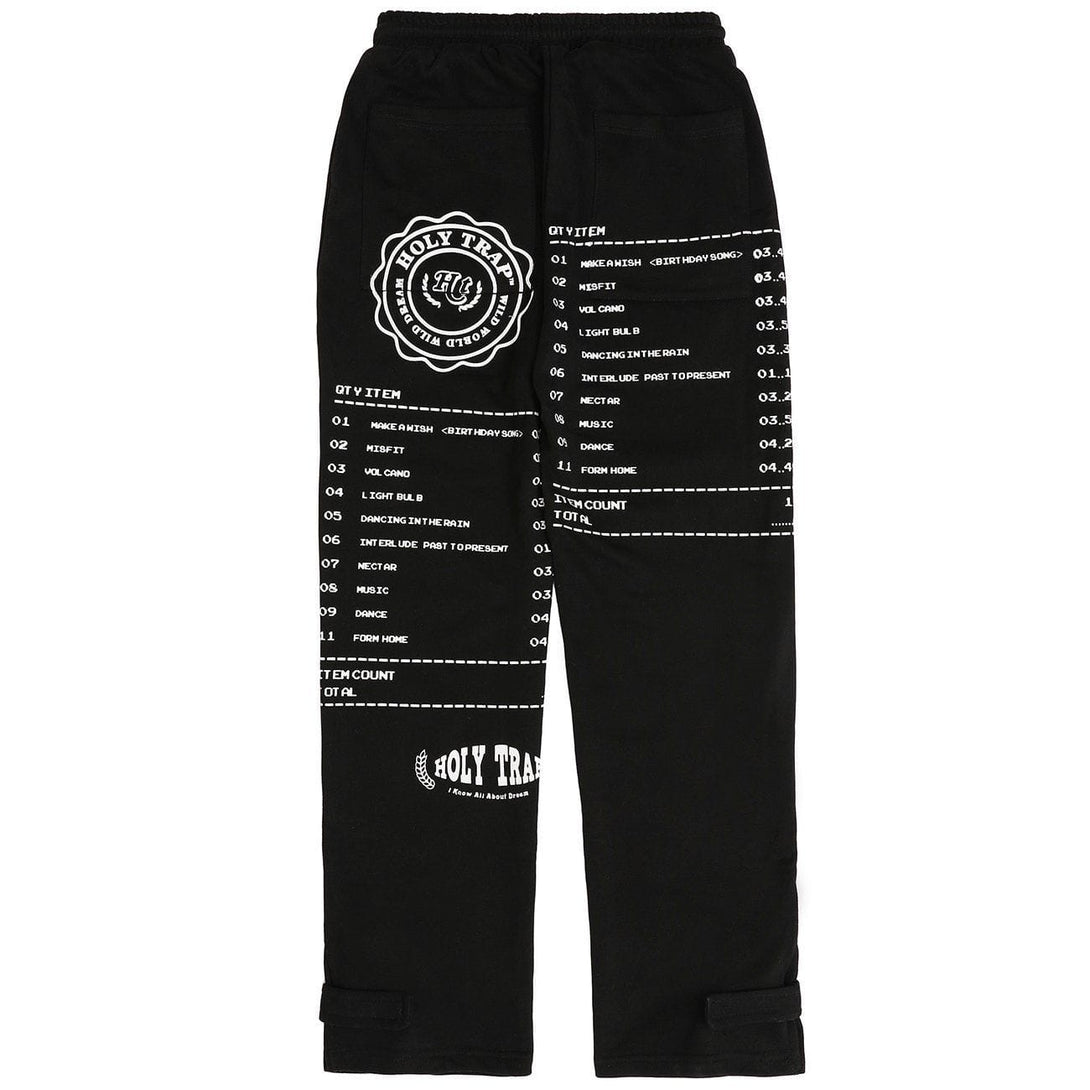 Lacezy - Letter Print Sweatpants- Streetwear Fashion - lacezy.com