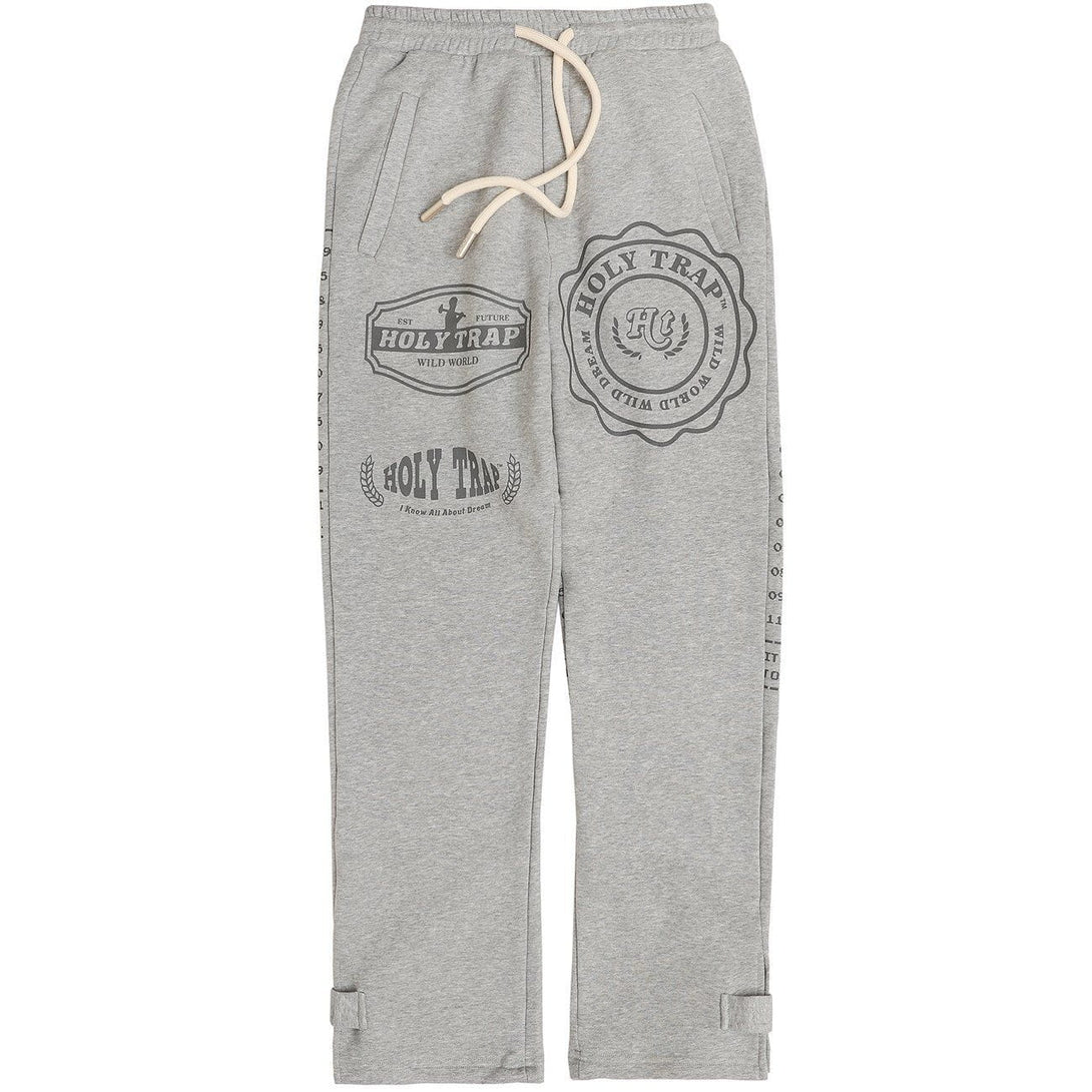 Lacezy - Letter Print Sweatpants- Streetwear Fashion - lacezy.com