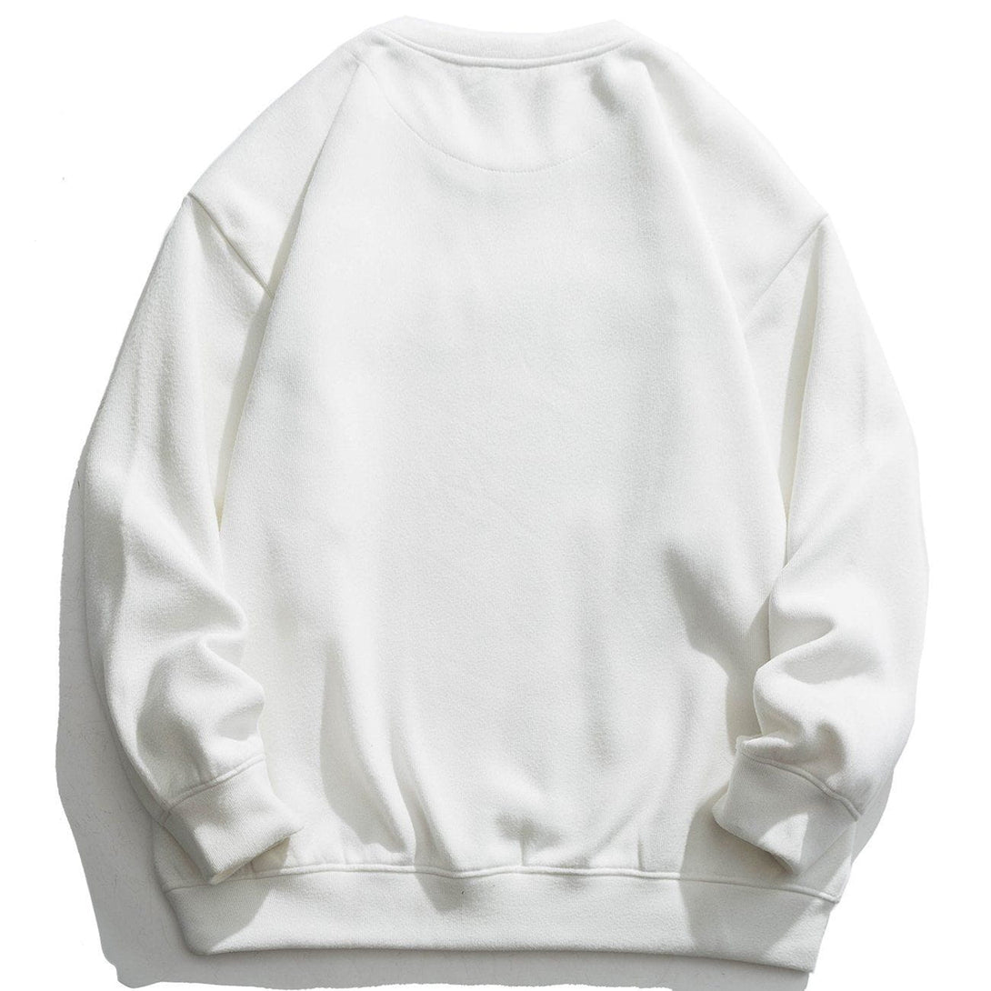 Lacezy - Letter Stamped Sweatshirt- Streetwear Fashion - lacezy.com