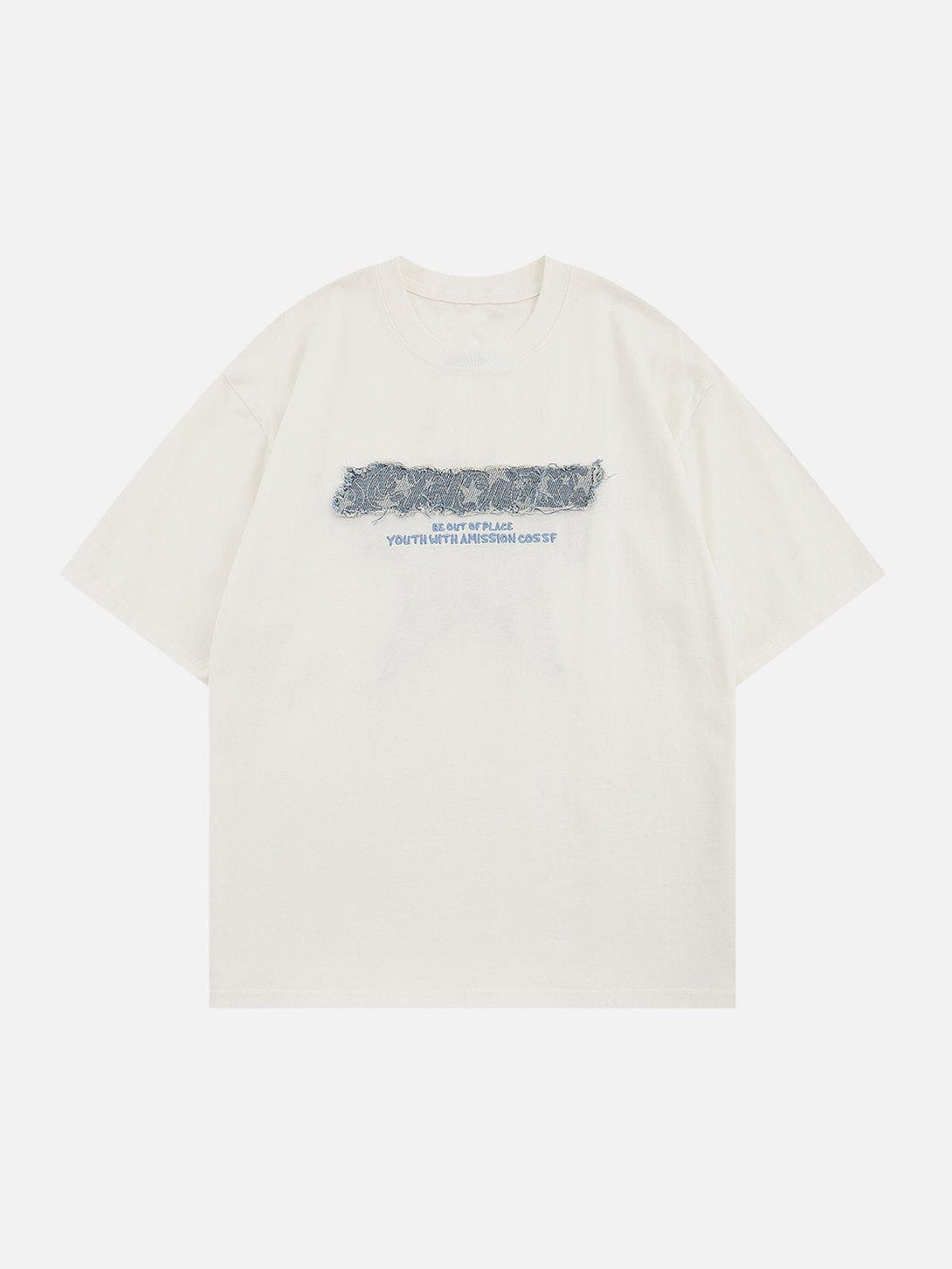 Lacezy - Letter Star Patchwork Tee- Streetwear Fashion - lacezy.com