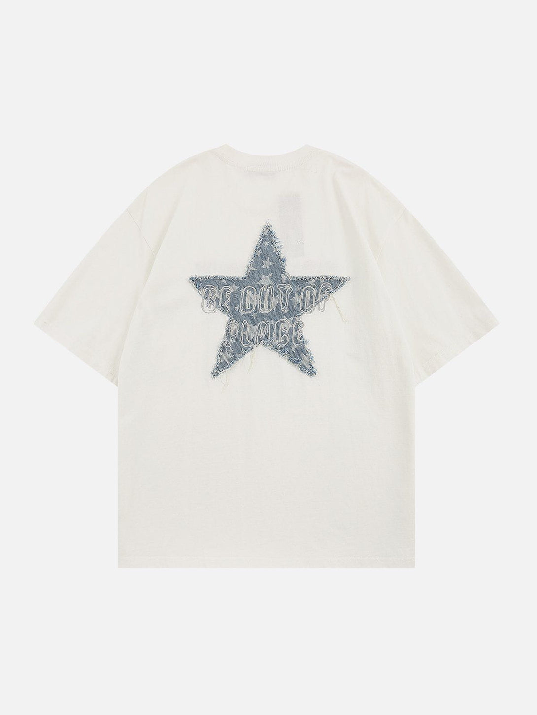 Lacezy - Letter Star Patchwork Tee- Streetwear Fashion - lacezy.com