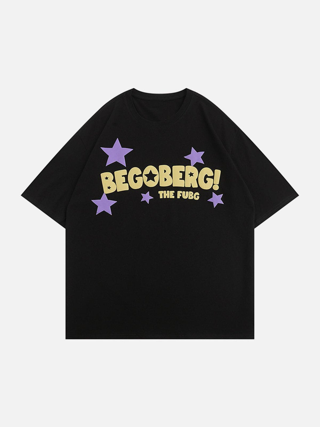 Lacezy - Letter Star Print Tee- Streetwear Fashion - lacezy.com