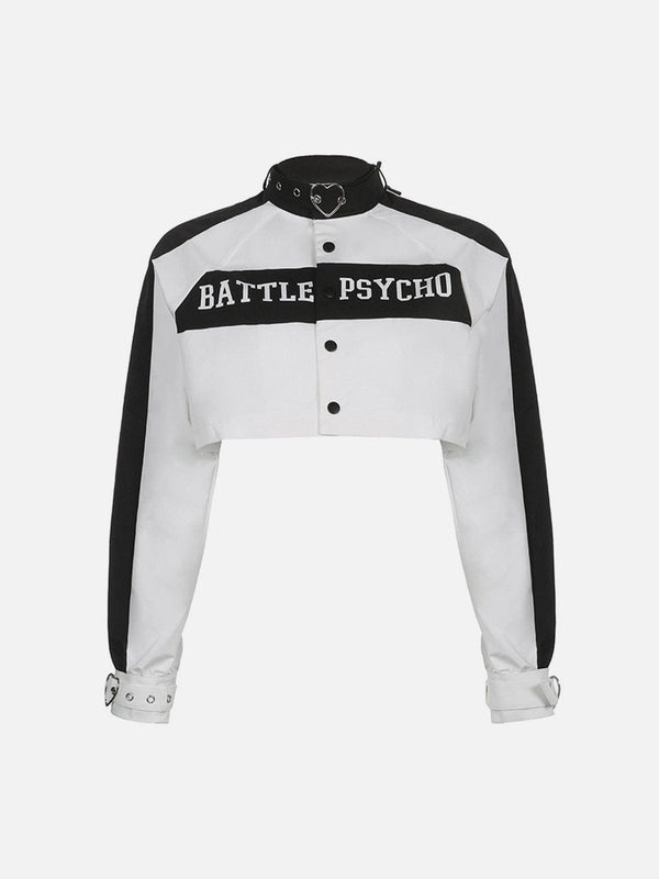 Lacezy - Lettering Print Patchwork Jackets- Streetwear Fashion - lacezy.com