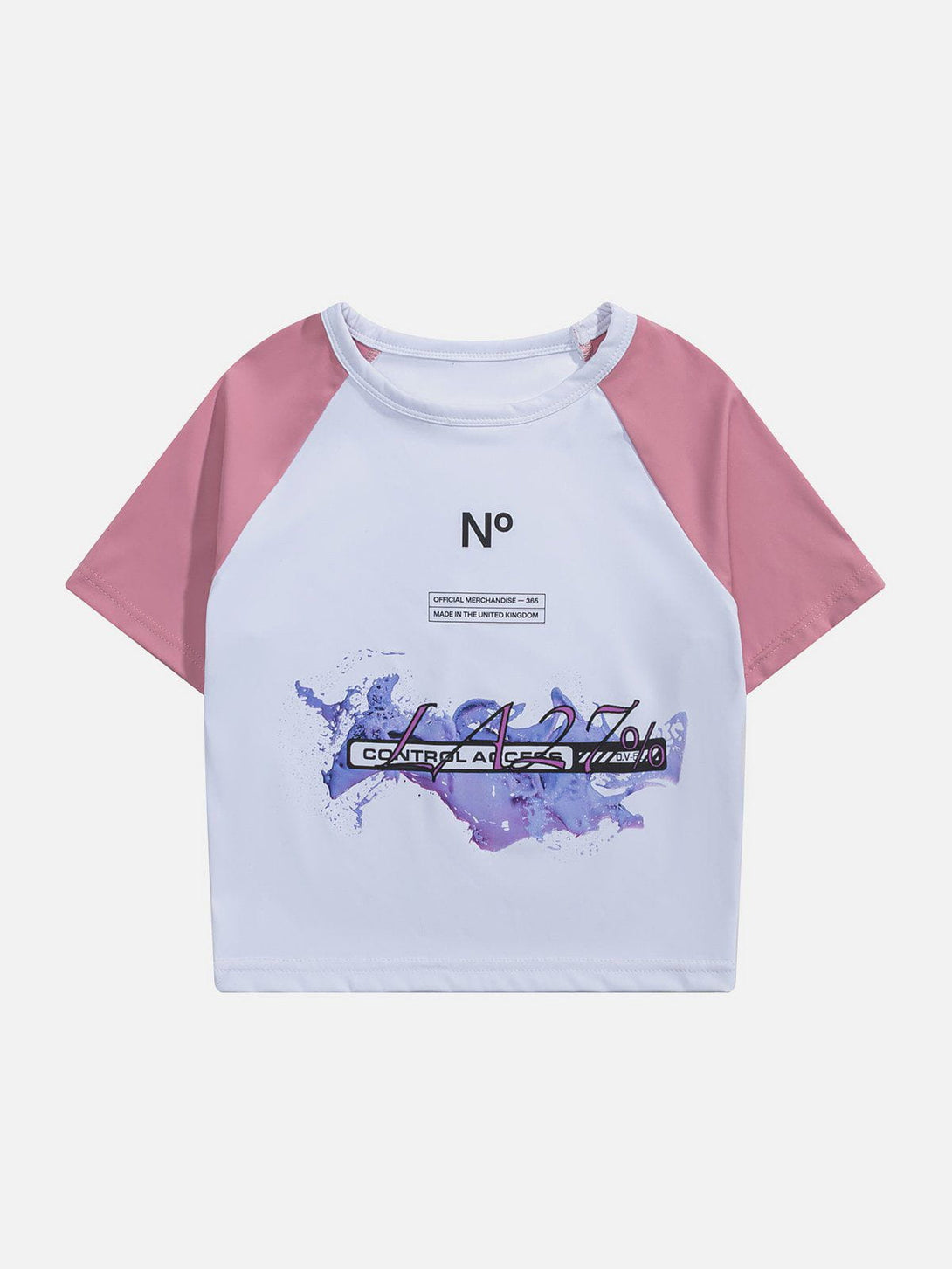 Lacezy - Lettering Print Patchwork Tee- Streetwear Fashion - lacezy.com