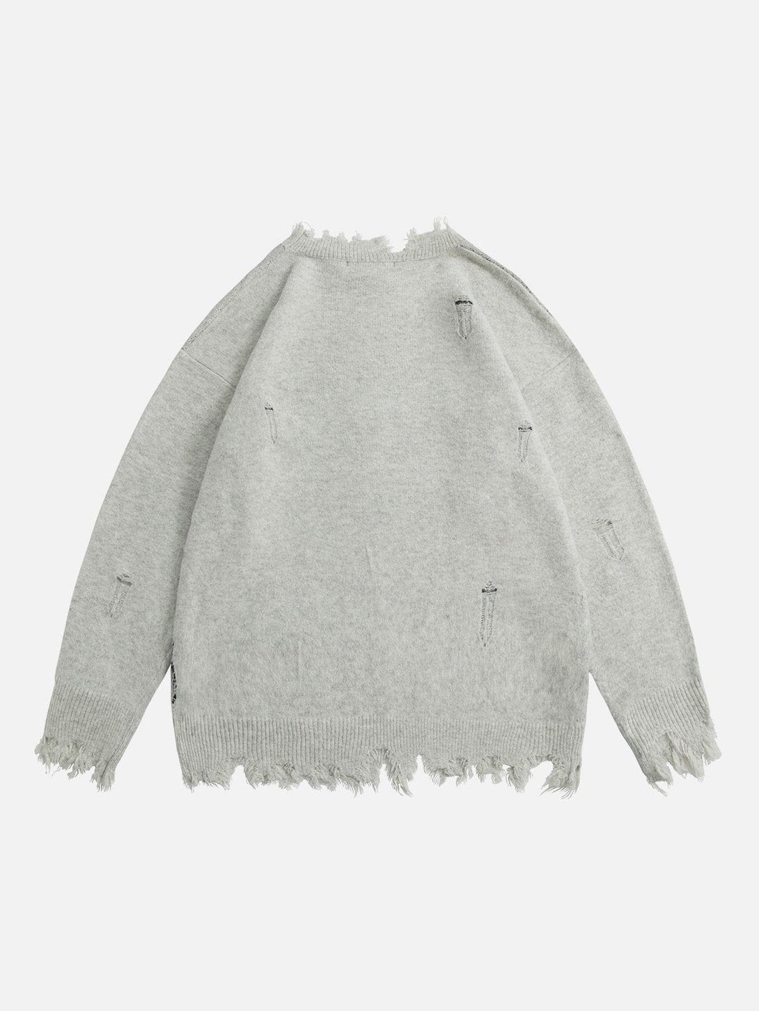 Lacezy - Letters Ripped Hole Sweater- Streetwear Fashion - lacezy.com