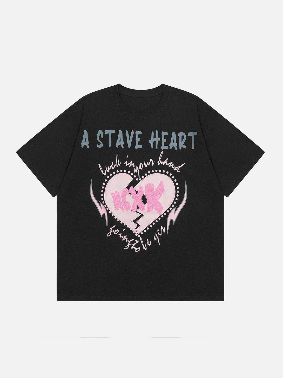 Lacezy - Lightning Heart Print Tee- Streetwear Fashion - lacezy.com