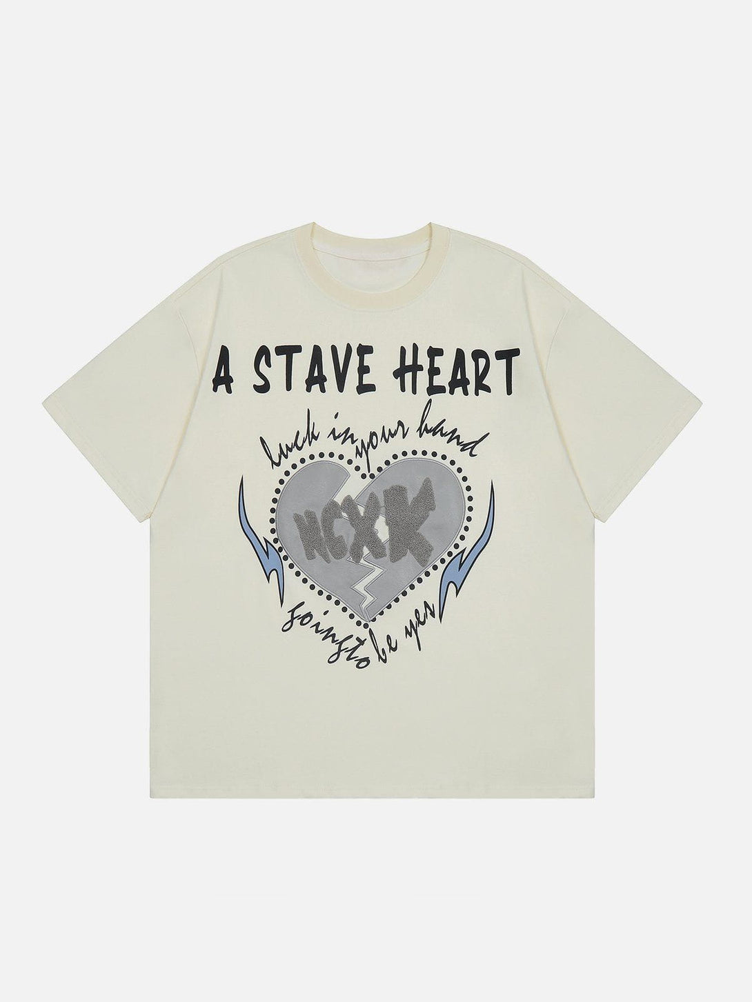 Lacezy - Lightning Heart Print Tee- Streetwear Fashion - lacezy.com