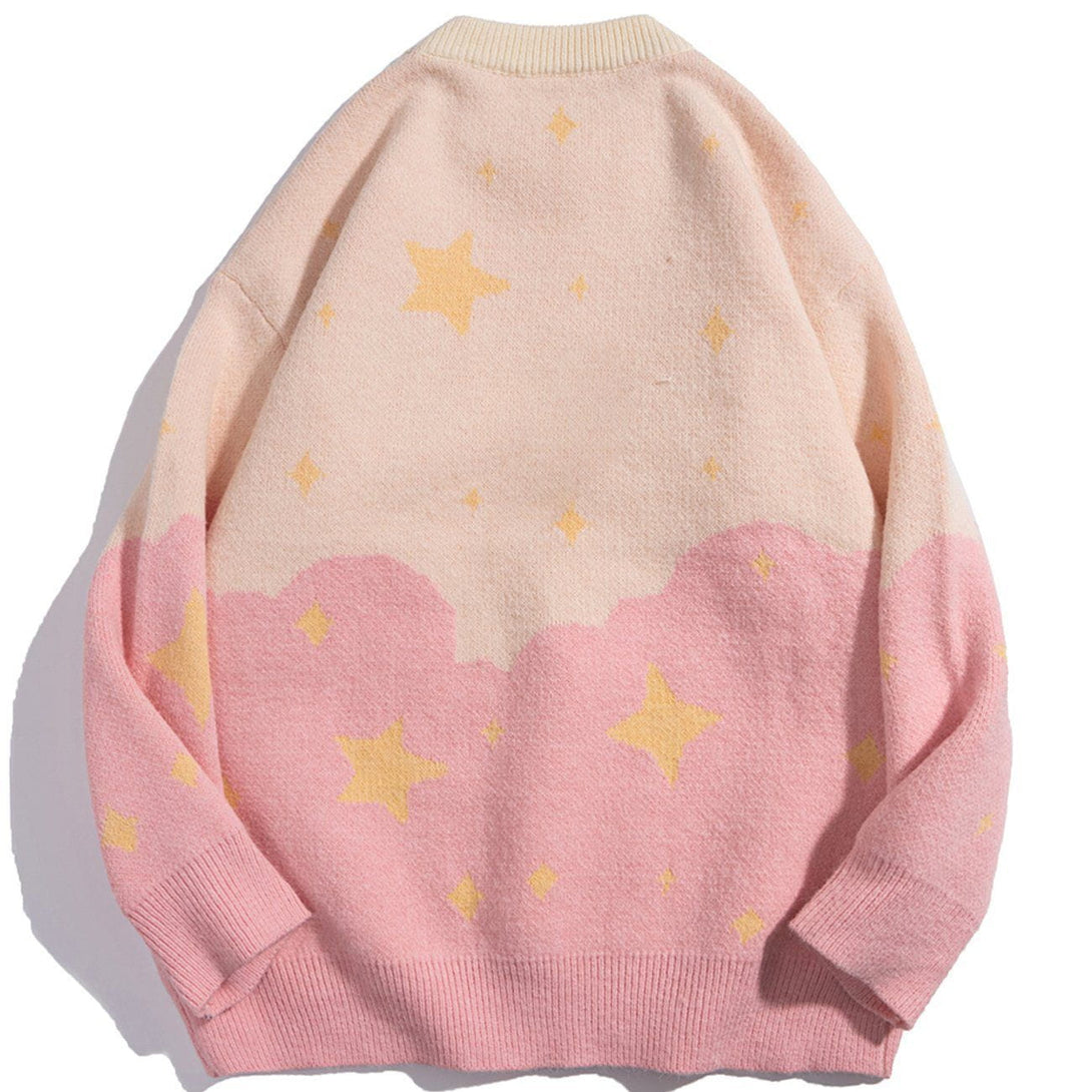 Lacezy - Little Bear Badge Stitching Knit Sweater- Streetwear Fashion - lacezy.com