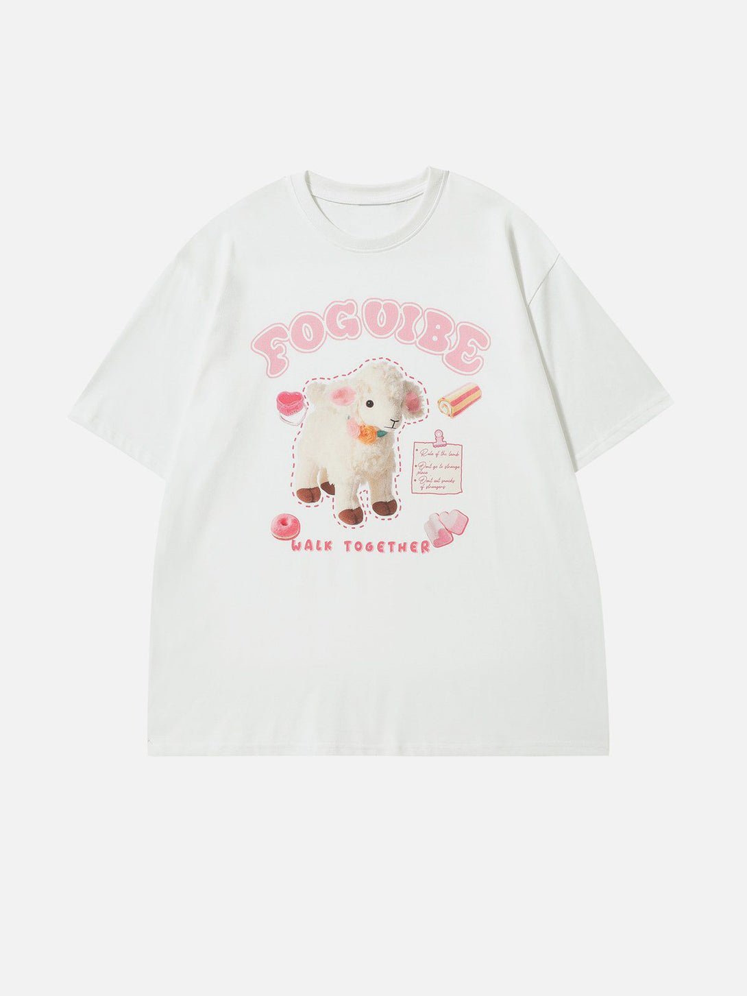 Lacezy - Little Lamb Dessert Print Tee- Streetwear Fashion - lacezy.com