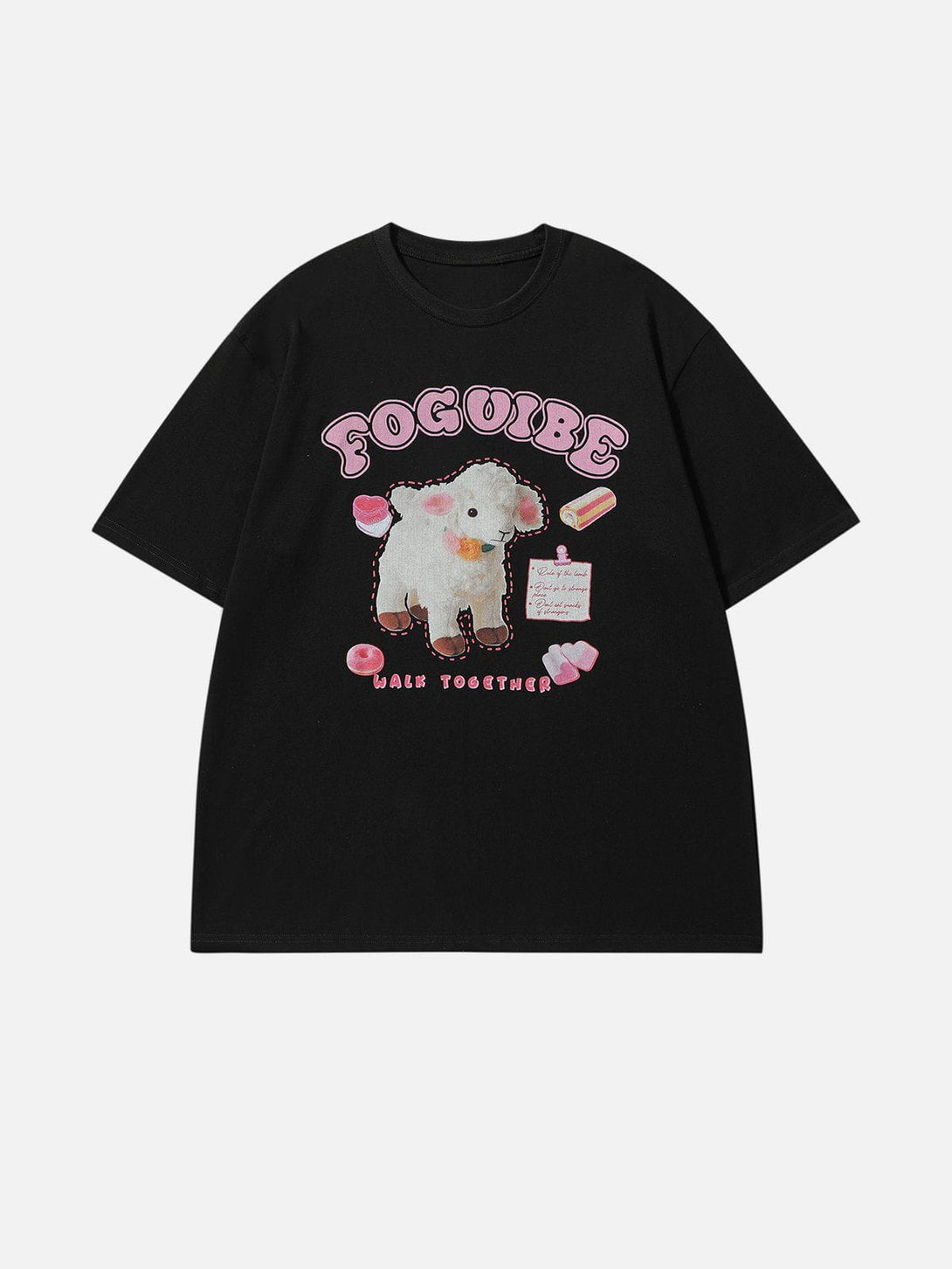 Lacezy - Little Lamb Dessert Print Tee- Streetwear Fashion - lacezy.com