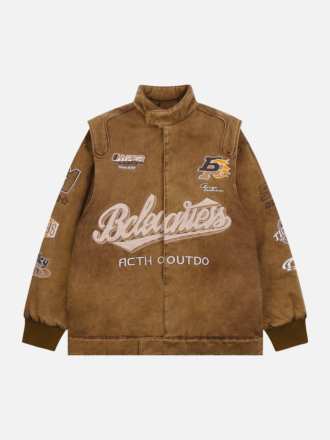 Lacezy - Locomotives Embroidered Labels Winter Coat- Streetwear Fashion - lacezy.com