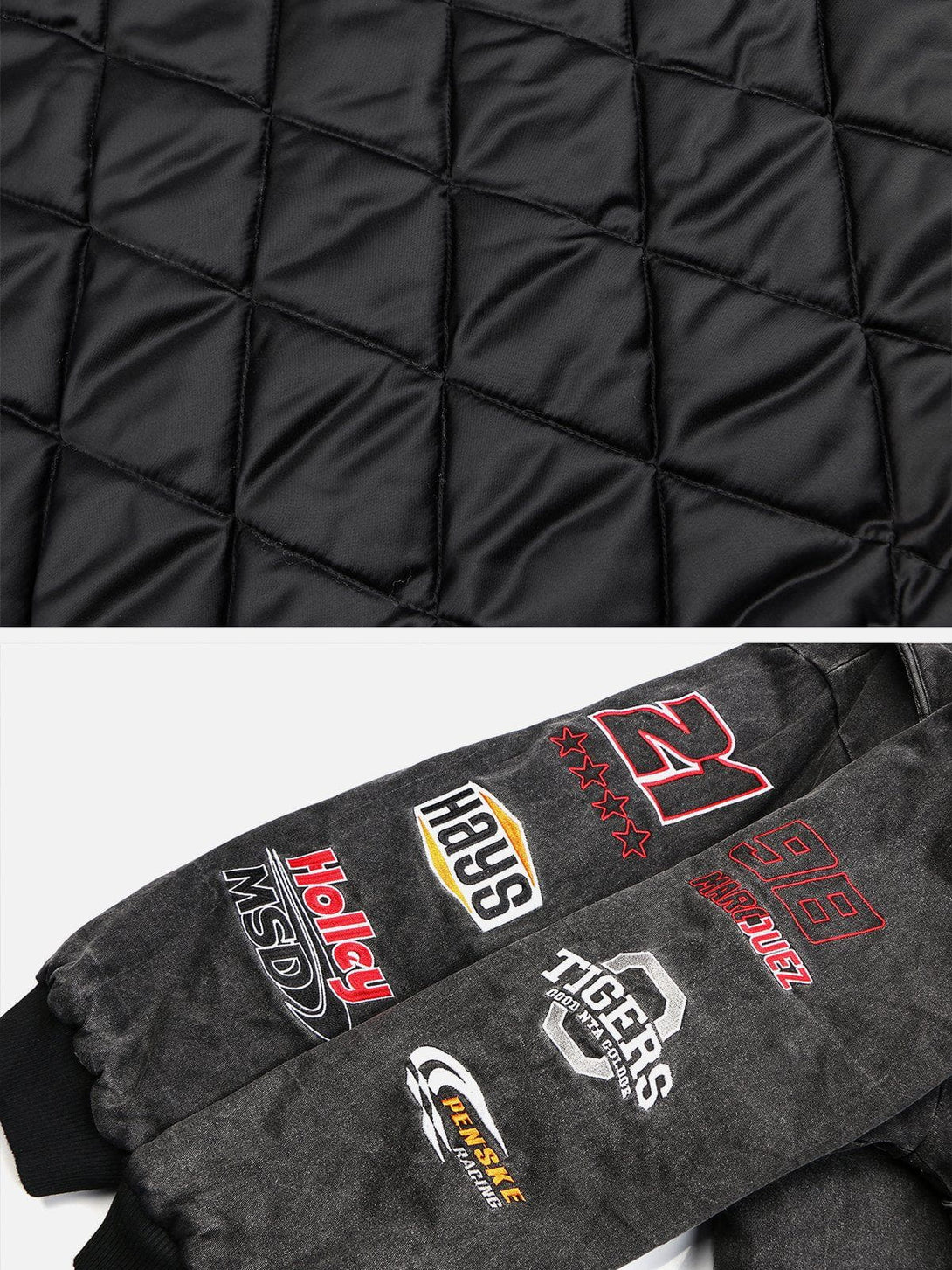 Lacezy - Locomotives Embroidered Labels Winter Coat- Streetwear Fashion - lacezy.com