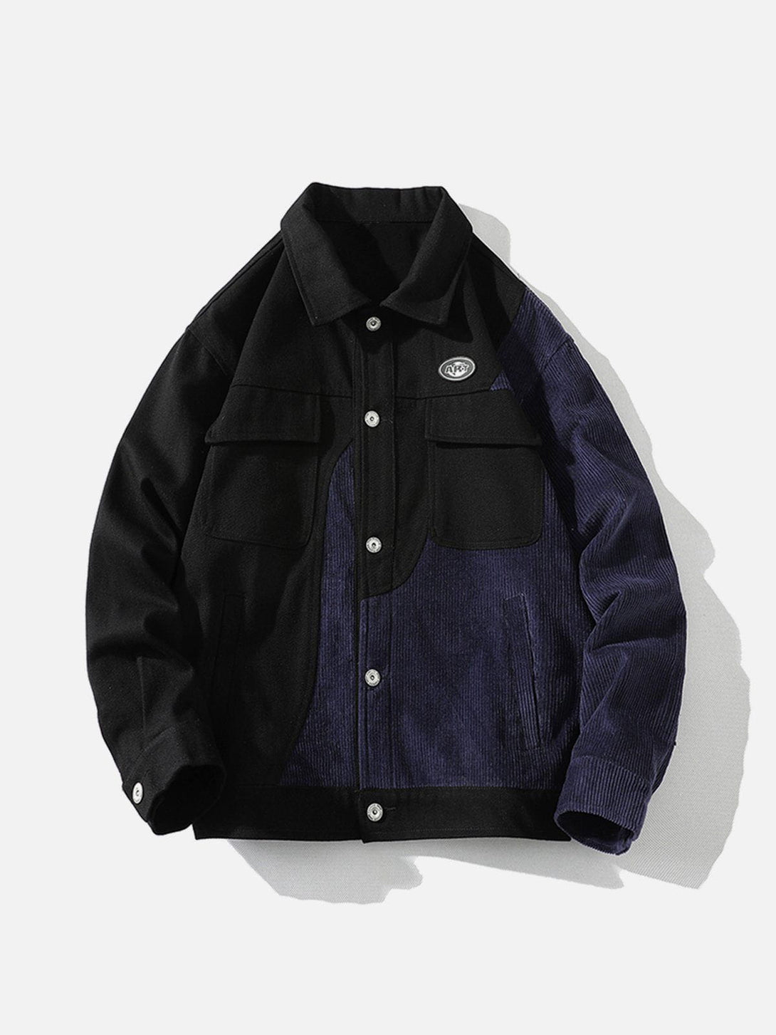 Lacezy - Loose Color Block Jacket- Streetwear Fashion - lacezy.com