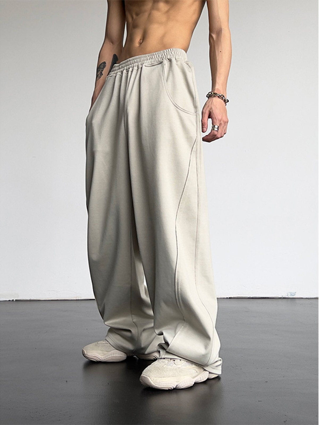 Lacezy - Loose High Waist Pants- Streetwear Fashion - lacezy.com