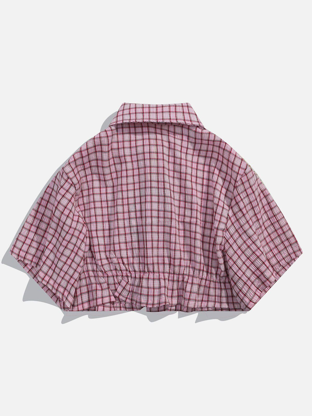 Lacezy - Love Embroidered Plaid Tee- Streetwear Fashion - lacezy.com