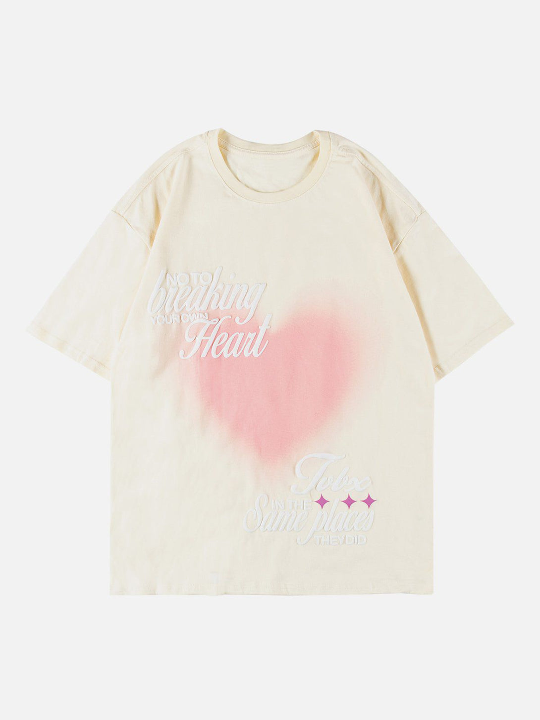 Lacezy - Love Heart Gradient Print Tee- Streetwear Fashion - lacezy.com