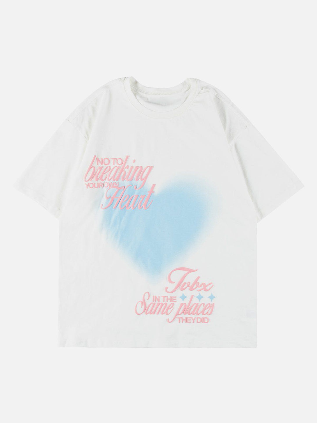 Lacezy - Love Heart Gradient Print Tee- Streetwear Fashion - lacezy.com