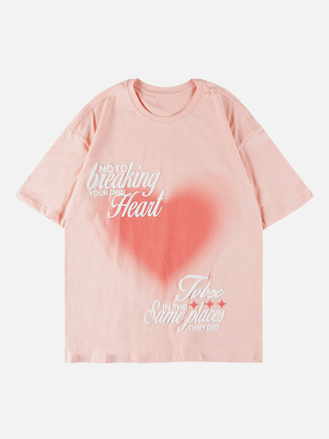 Lacezy - Love Heart Gradient Print Tee- Streetwear Fashion - lacezy.com