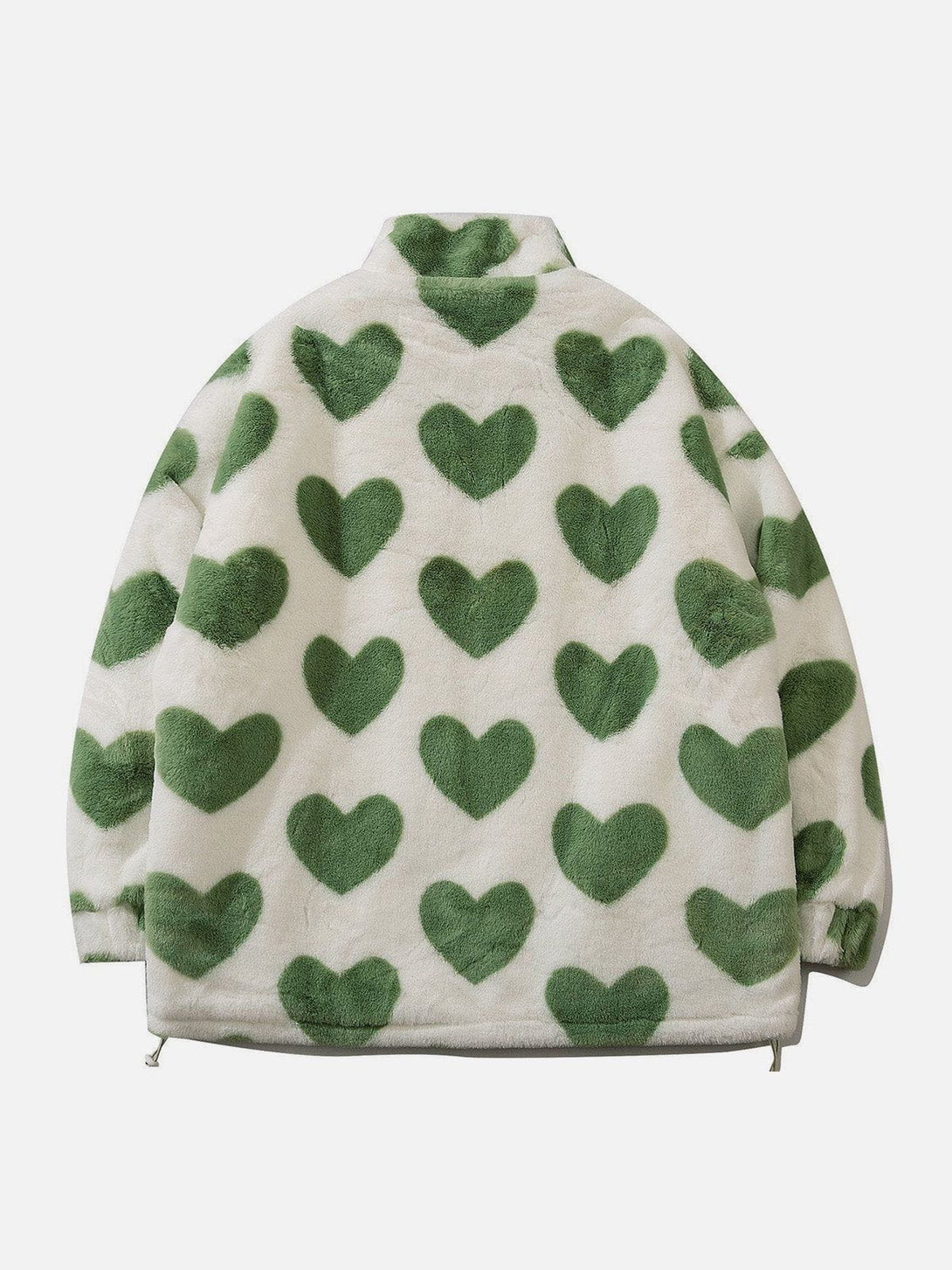 Lacezy - Love Pattern Full-print Plush Winter Coat- Streetwear Fashion - lacezy.com