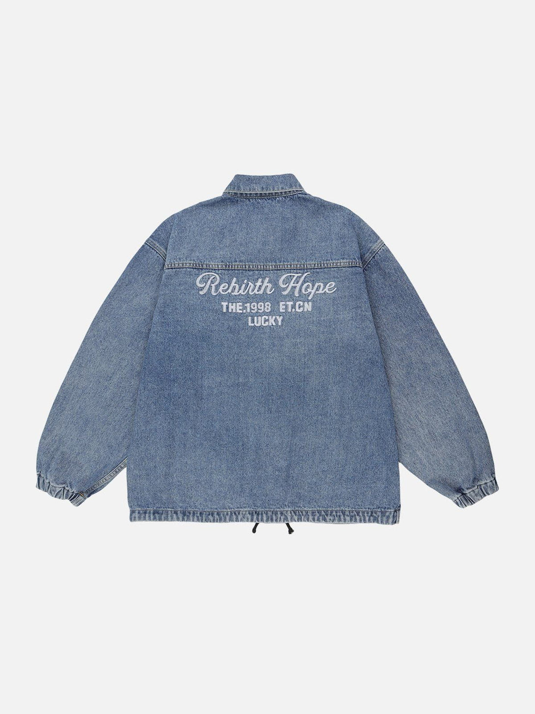 Lacezy - Lucky Number Embroidered Denim Jacket- Streetwear Fashion - lacezy.com