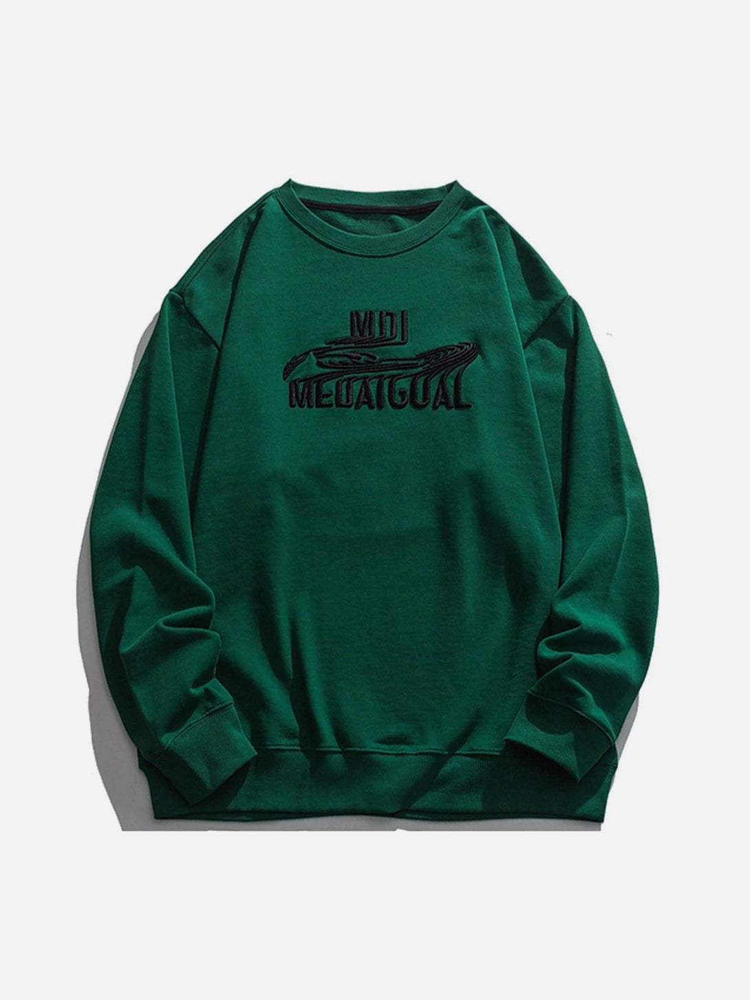 Lacezy - Monogram Embroidery Sweatshirt- Streetwear Fashion - lacezy.com