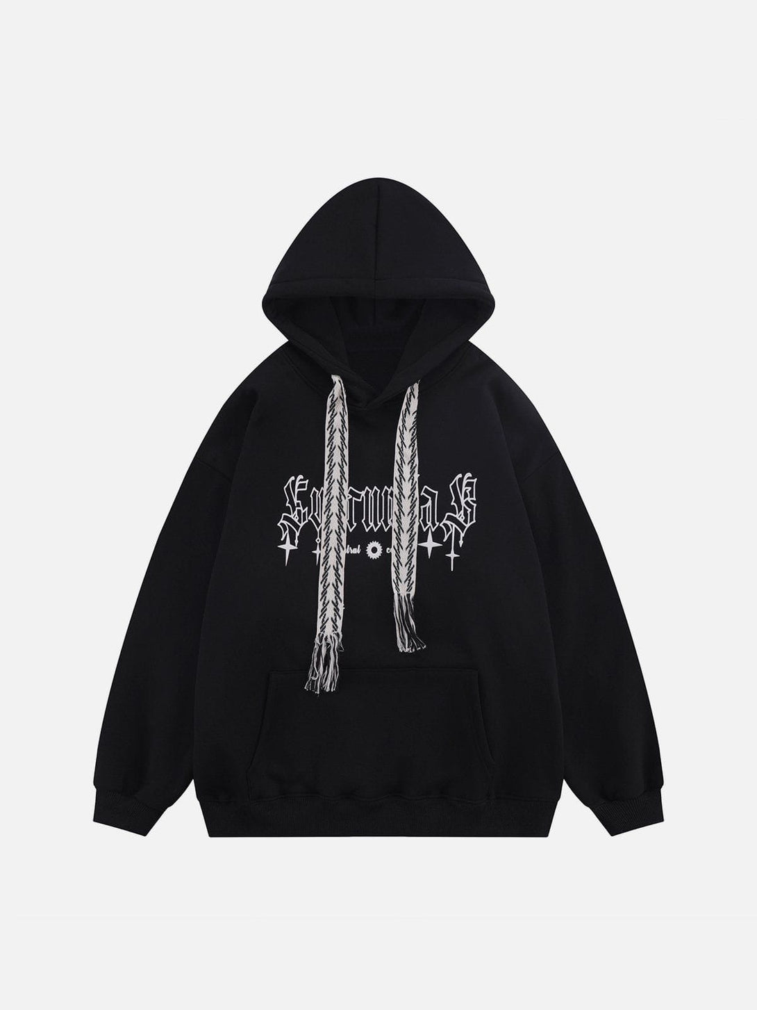 Lacezy - Moon Letter Print Hoodie- Streetwear Fashion - lacezy.com