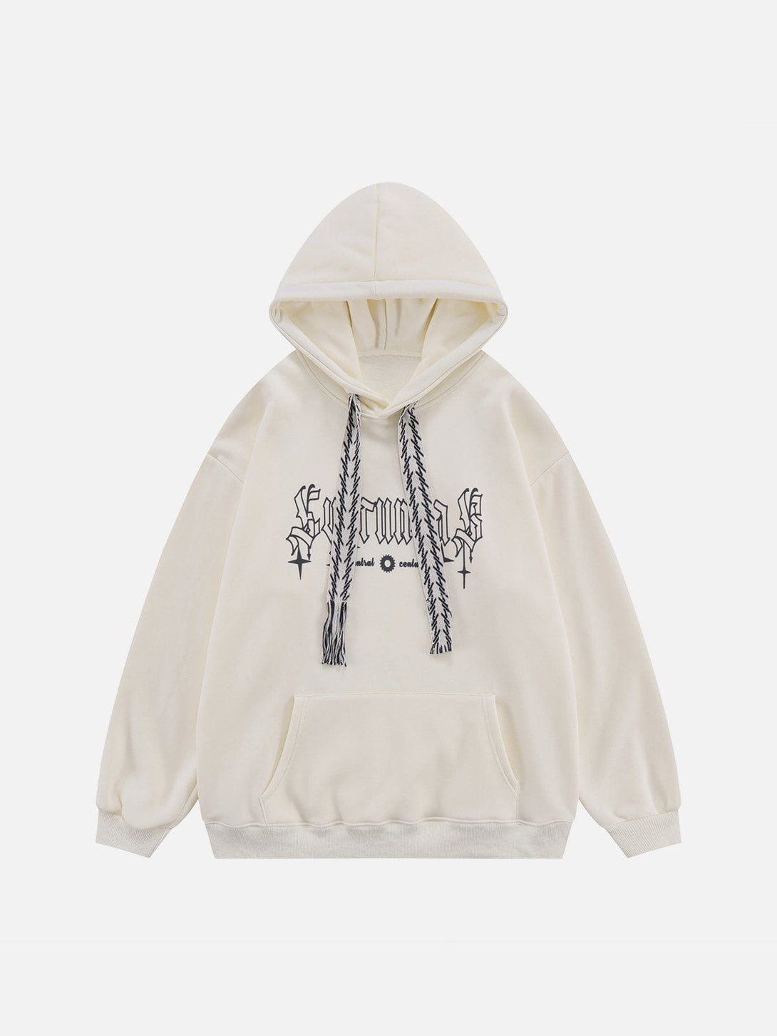 Lacezy - Moon Letter Print Hoodie- Streetwear Fashion - lacezy.com