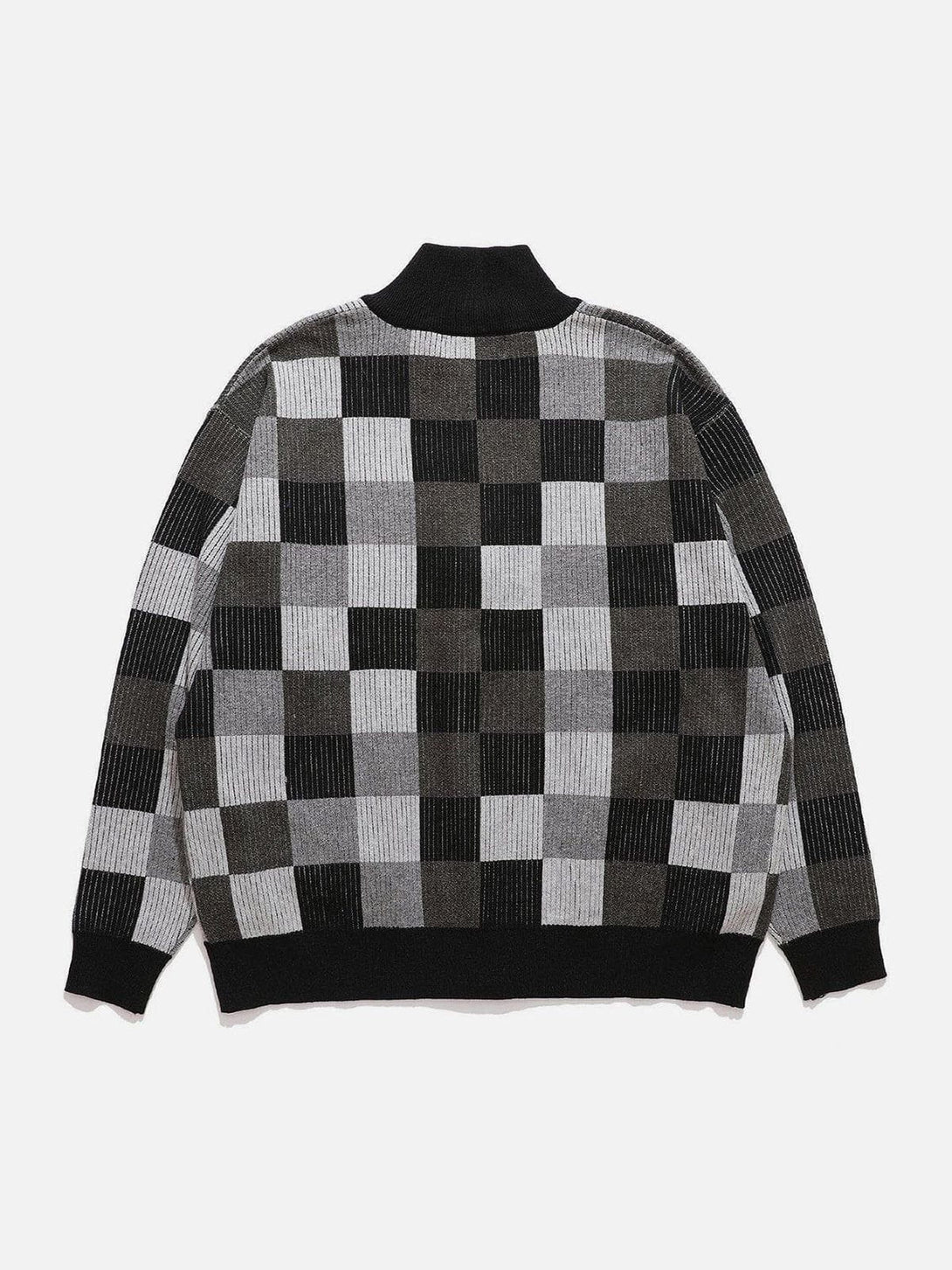 Lacezy - Mosaic Plaid Cardigan- Streetwear Fashion - lacezy.com