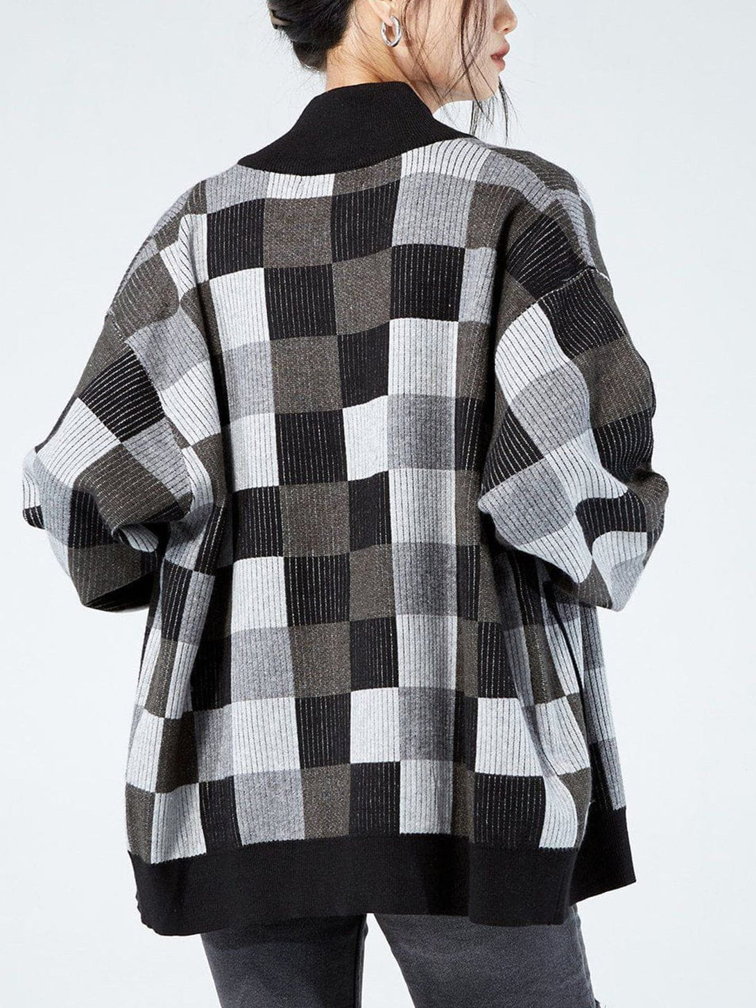 Lacezy - Mosaic Plaid Cardigan- Streetwear Fashion - lacezy.com