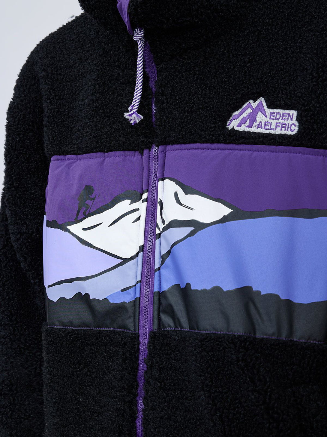 Lacezy - Mountains Patchwork Sherpa Coat- Streetwear Fashion - lacezy.com