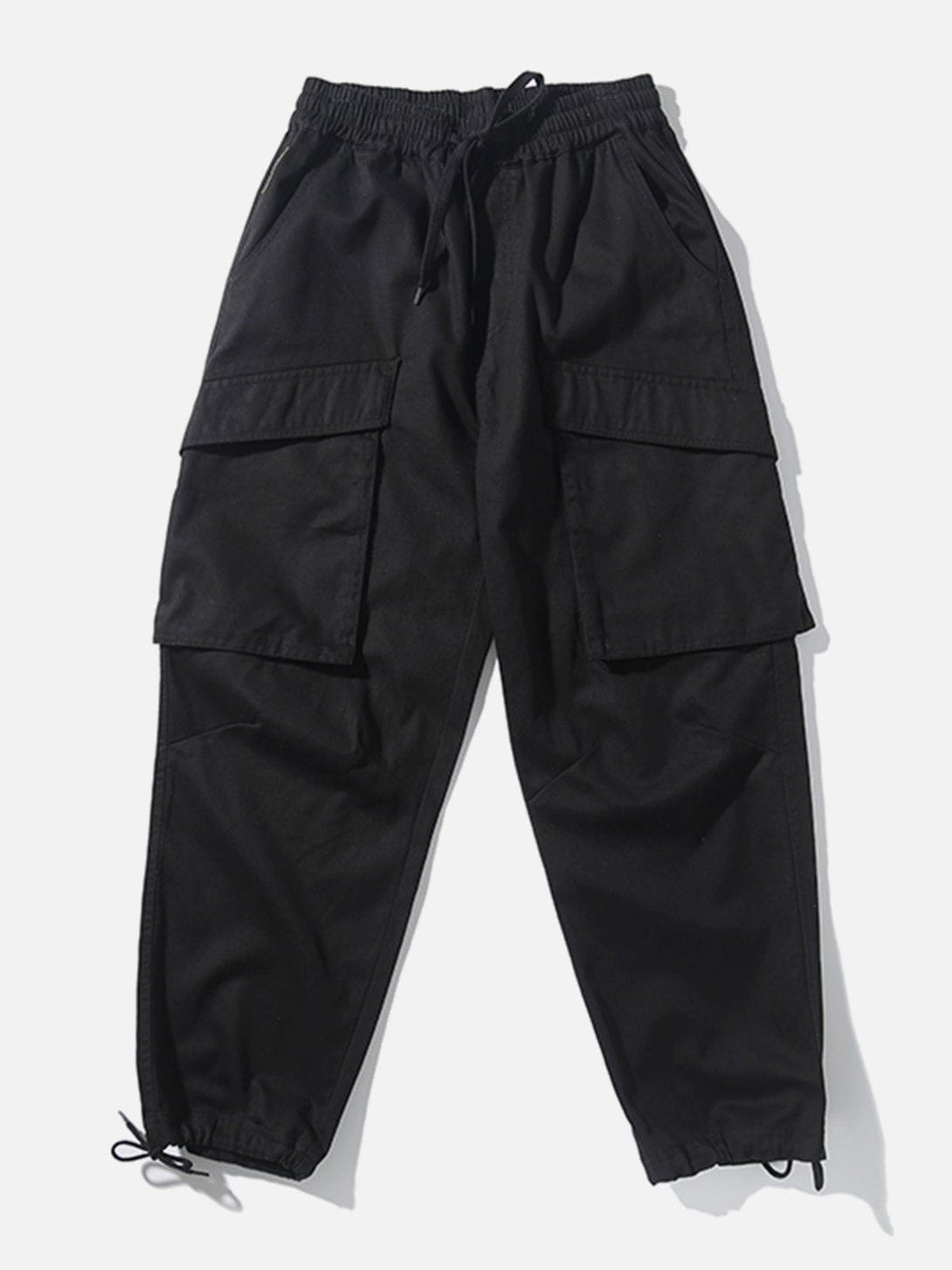 Lacezy - Multi-Pocket Solid Pants- Streetwear Fashion - lacezy.com