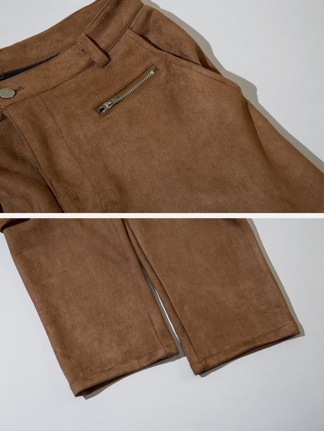 Lacezy - Multi-Pocket Suede Pants- Streetwear Fashion - lacezy.com