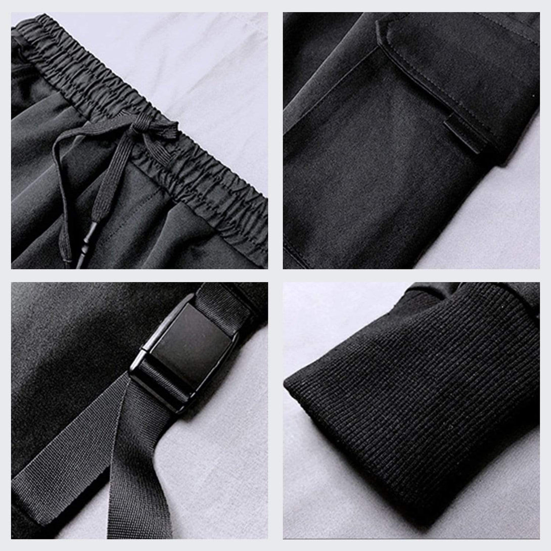 Lacezy - "Multi Pockets Ribbons" Joggers- Streetwear Fashion - lacezy.com