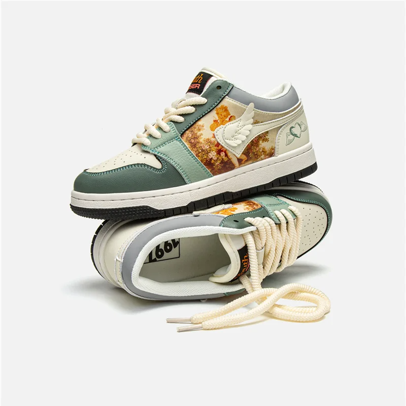 Lacezy - Multicolor Retro Star Skateboard Shoes- Streetwear Fashion - lacezy.com