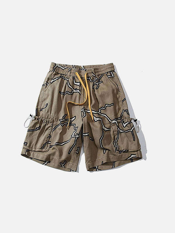 Lacezy - Multiple Pockets Drawstring Shorts- Streetwear Fashion - lacezy.com