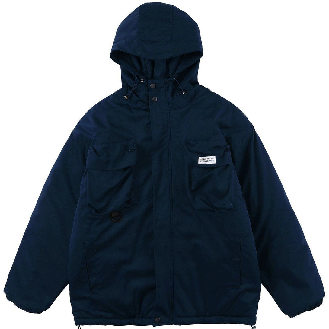 Lacezy - Multiple Pockets Winter Coat- Streetwear Fashion - lacezy.com