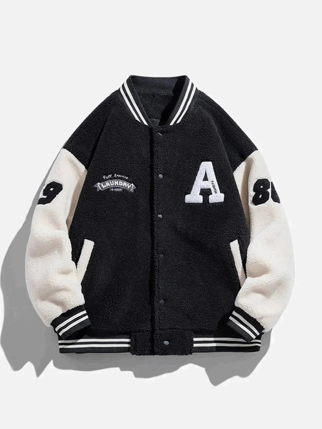 Lacezy - New York Sherpa Varsity Jacket- Streetwear Fashion - lacezy.com