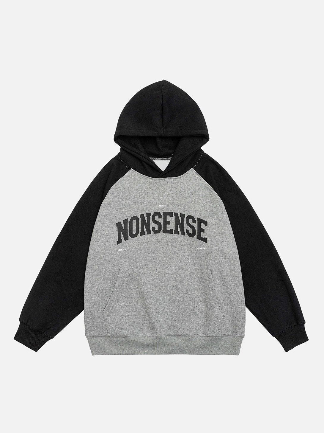 Lacezy - Nonsense Print Raglan Hoodie- Streetwear Fashion - lacezy.com